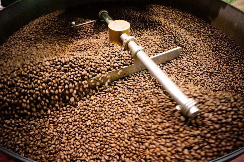 Roasting Coffee Beans in Roaster